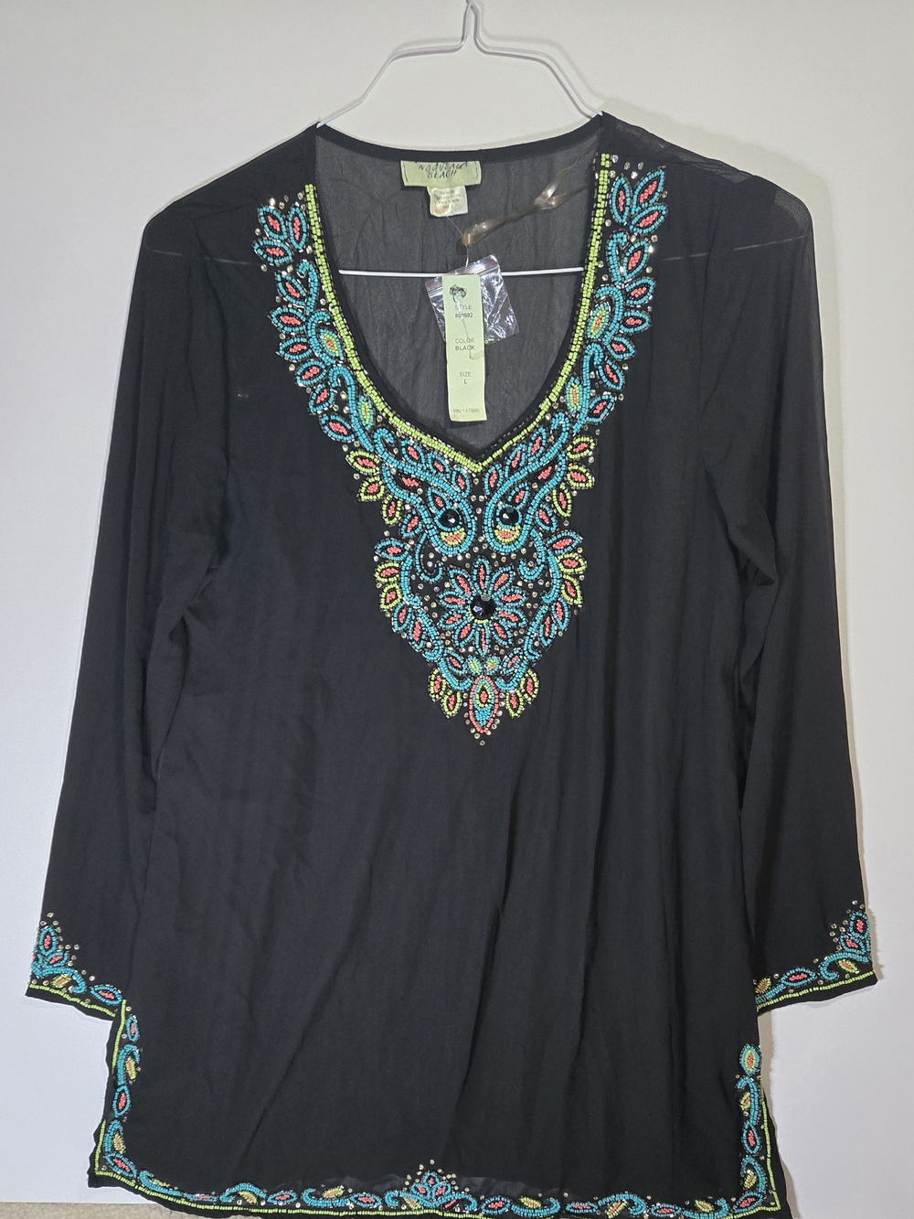 Lightweight Black Swim Coverup - Elegant Beach Layer